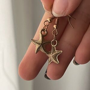 Gold Starfish Dangle Earrings
